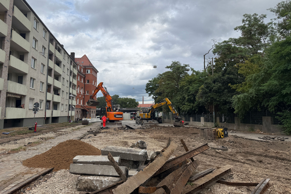 Baubeginn Fahrradstraße Ambergerstraße, Bild © Kathrin Lehnerer / Stadt Nürnberg