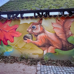 Hummelsteiner Park Graffiti mit Eichhörnchen
