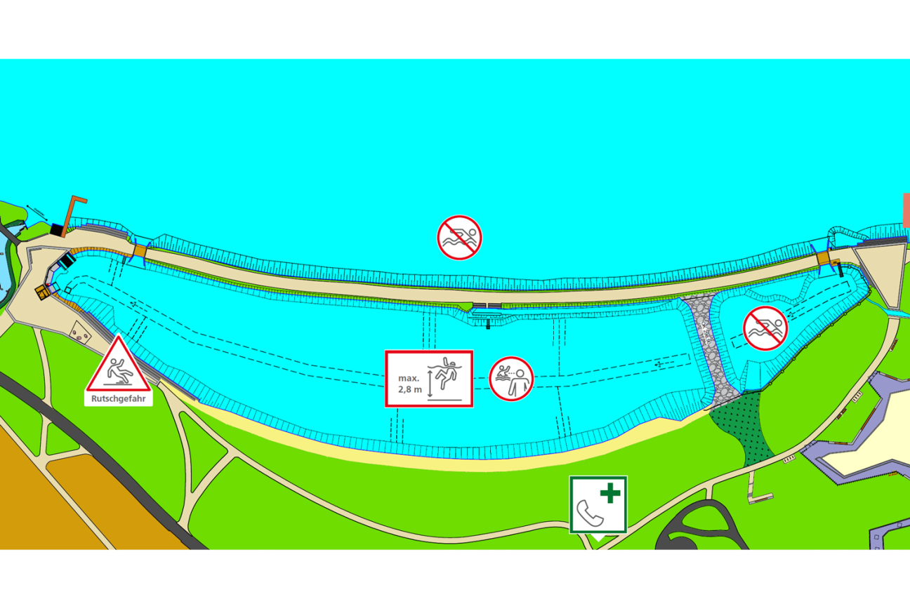 Bild © Stadt Nürnberg Verhaltensregeln an der Norikusbucht, Bild © Stadt Nürnberg