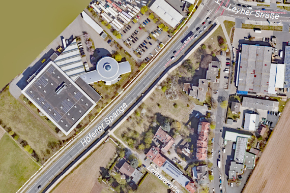 Lotharstraße und Höfener Spange Luftbild aus dem Frühjahr 2020