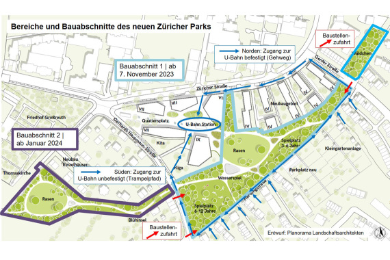 Züricher Park Bereiche und Bauabschnitte Web