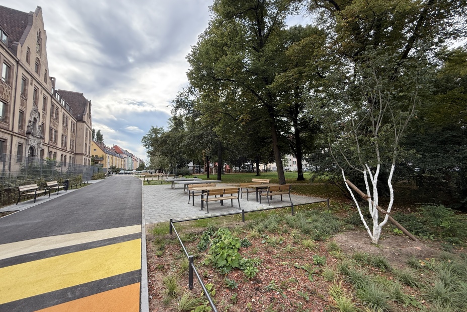 Heinickeplatz: Verkehrsberuhigte Bereiche, Bild © Kathrin Lehnerer / Stadt Nürnberg