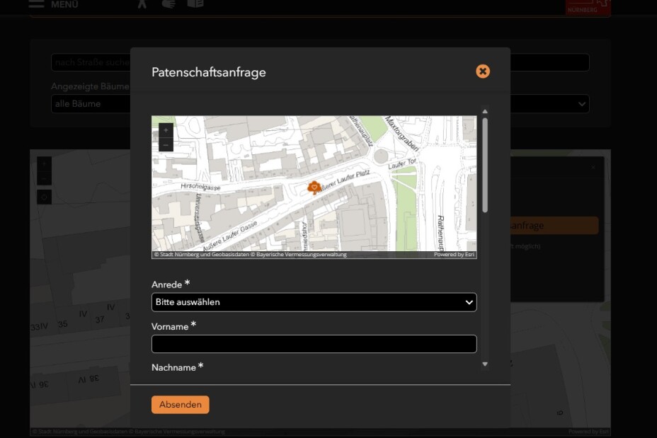 Baumpatenschaft Formular, Bild © SÖR / Stadt Nürnberg