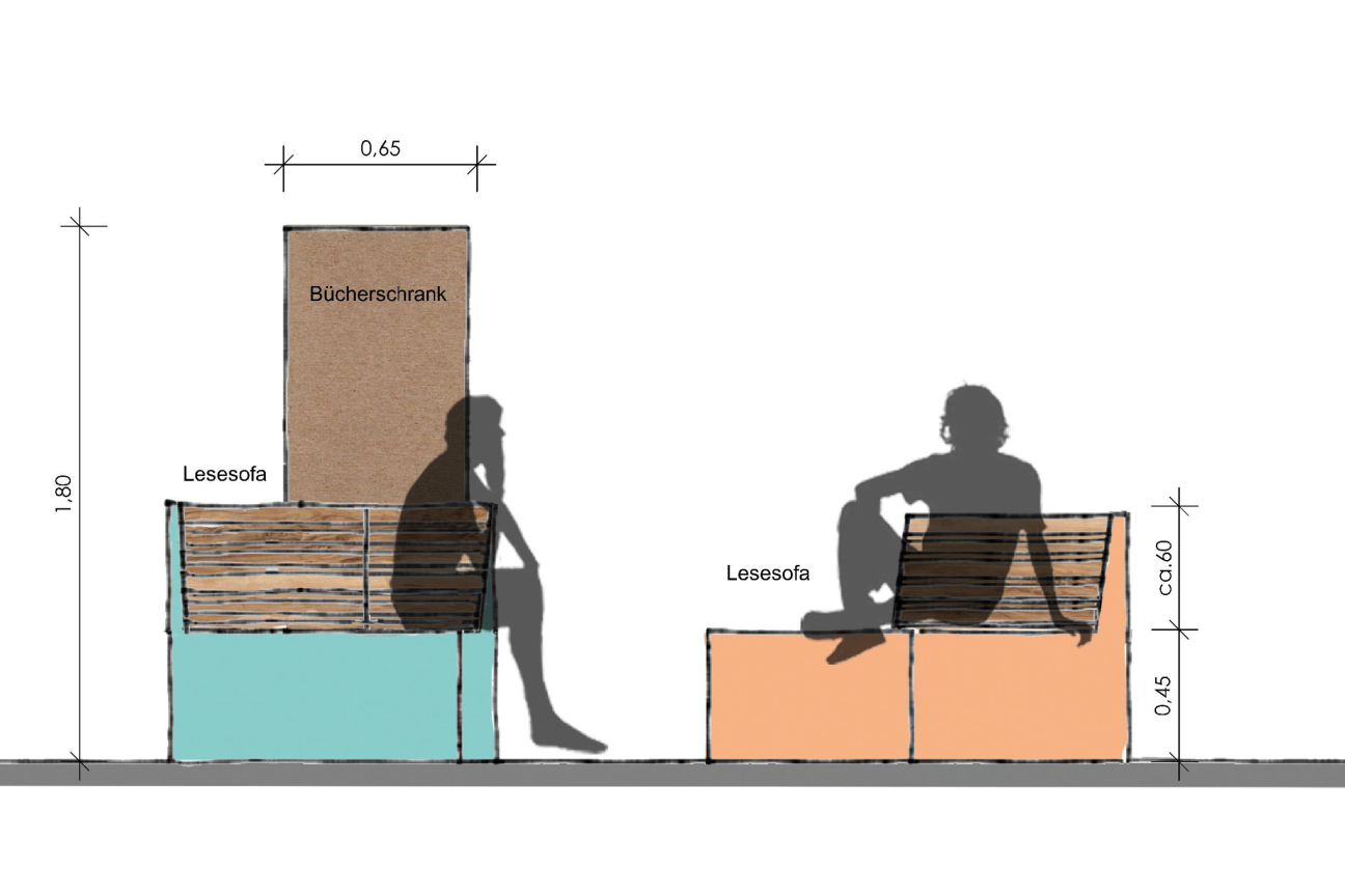 Pocket Park St. Anton Sofa Buecherschrank