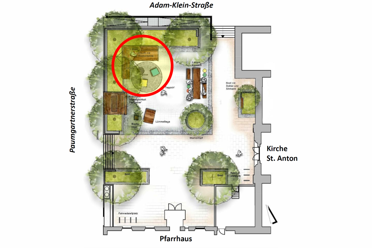 Pocket Park St. Anton Orientierungsplan Eckcouch