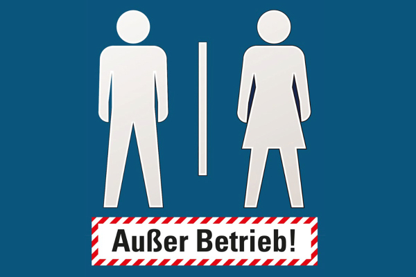 Öffentliche Toilette außer Betrieb
