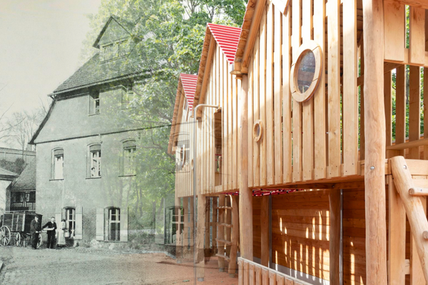 links: altes "Wastl", rechts: Hort Wandererstraße