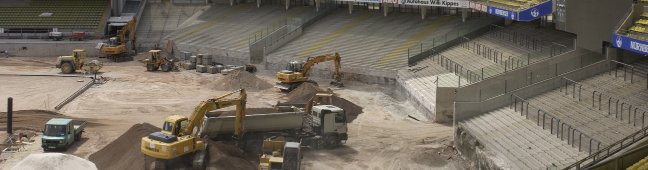 Bauarbeiten im Stadion im Vorfeld der Weltmeisterschaft 2006.
