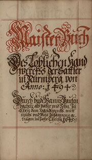 Stadtarchiv Nürnberg E 61/I Nr. 1 (Signatur alt: E 5/57 Nr. 1)