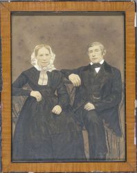 Das Ehepaar Keilholz, Besitzer von Schmausenbuck und Valznerweiher, wohl Daguerrotypie (übermalt), ca. 1845 (Stadtarchiv Nürnberg A 108 Nr. 5)