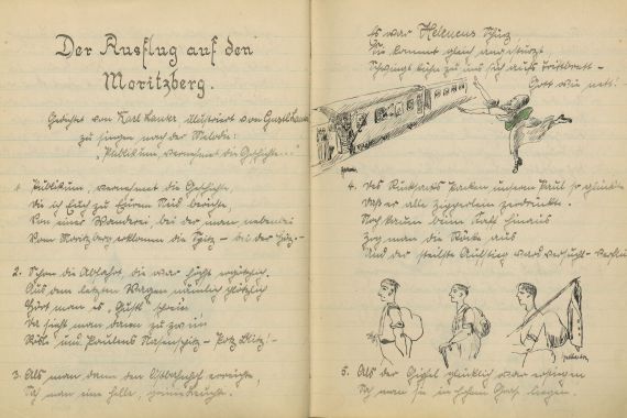 Eintrag in der ersten Chronik des "Litterarischen Clubs Nürnberg", 1919-1923