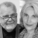 Schwarz-weiß portraits der Autors Rüdiger Safranski und der Autorin Monik Peetz