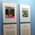 Präsentation mit Bild- und Texttafeln mit Collagen von Kerstin Himmler zu Recherchen von Martin Droschke