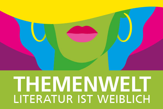 Starke Farben konstrastieren den Anschnitt eines Frauengesichts.