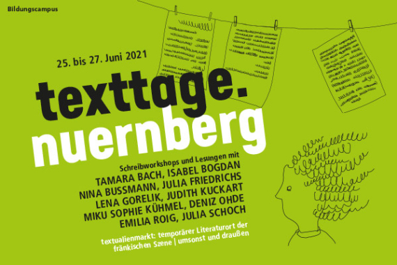 Logo und Information zum Literaturfestival texttage.nuernberg