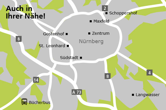 Karte Standorte Stadtbibliotheken