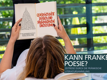 Das Bild zeigt das Plakat zu der Veranstaltung: Kann Franken Poesie?