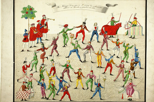 Tanz der MetzgerStadtbibliothek im Bildungscampus Nürnberg, Graphikkästen Handzeichnungen Kasten groß 1(2)