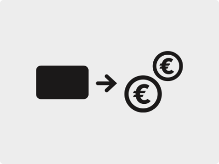 Das Bild zeigt das Symbol für: Ausleih·kosten.
