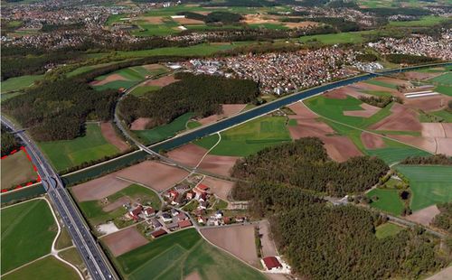 Schrägluftbild des Geltungsbereichs des VBP Nr. 4682 "Solarpark" mit der 32. Ä FNP © Hajo Dietz