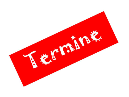 Ein rotes Schild mit weißen Buchstaben. Auf dem Schild steht: Termine., Bild © stadtplanungsamt / stadt nuernberg