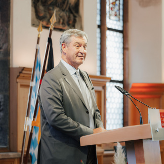 ( Bild: Giulia Iannicelli / ©Giulia Iannicelli ) Ministerpräsident Markus Söder hielt die Laudatio für Ulrich Maly.