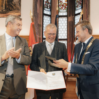 ( Bild: Giulia Iannicelli / ©Giulia Iannicelli ) Ministerpräsident Markus Söder, Ulrich Maly und Oberbürgermeister Marcus König.