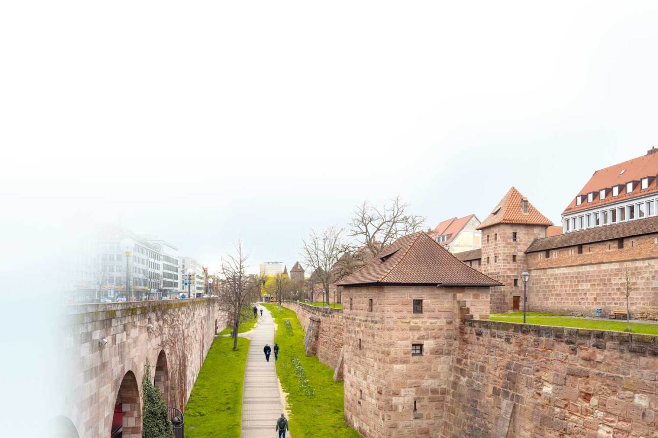 Bild © Christine Dierenbach / Stadt Nürnberg Stadtmauer in Nürnberg, Bild © Christine Dierenbach / Stadt Nürnberg