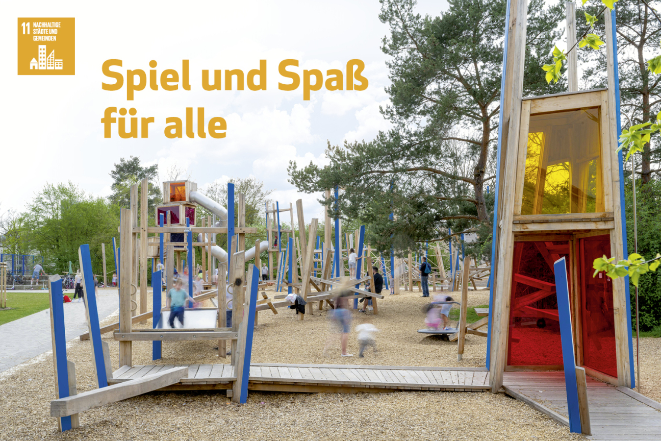 Blick auf den Spielplatz in der Annette-Kolb-Anlage, Bild © Christine Dierenbach / Stadt Nürnberg