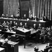 Im Schwurgerichtssaal 600 tagte 1945 bis 1946 das Internationale Militärtribunal. Hier bei der Urteilverkündung