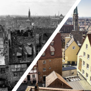 Sicht auf Nürnberg, historisch und aktuell.