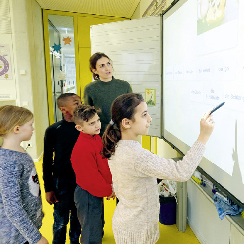 © Roland Fengler Interaktives Lernen mit Whiteboards an der Gretel-Bergmann-Schule in Langwasser. © Roland Fengler