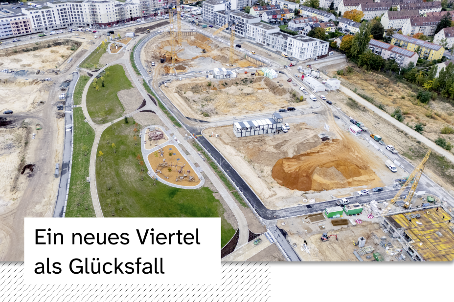 Vom Bahnhof zum Quartier: Lichtenreuth nimmt mehr und mehr Gestalt an. Bis zu 6.000 Menschen werden dort einmal wohnen, ebenso viele Studentinnen und Studenten bis 2040 an der Technischen Universität Nürnberg (UTN) lernen – eine Modell-Uni, die das Thema Künstliche Intelligenz mit innovativer Lehre verbindet. Erste Einblicke.