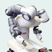 Ein humanoider Roboter.