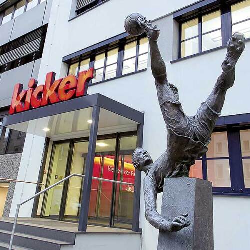 © Giulia Iannicelli / Stadt Nürnberg Eingang des Kicker Verlagshauses in Nürnberg. © Giulia Iannicelli / Stadt Nürnberg