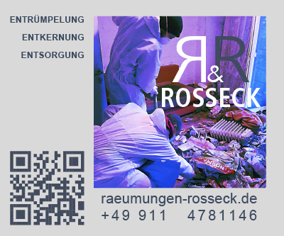Räumungen Rosseck Entrümpelung Entkernung Entsorgung in Nürnberg Fürth Erlangen mit Metropolregion