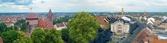 Kombinierte Skylines der Städte Nürnberg und Fürth
