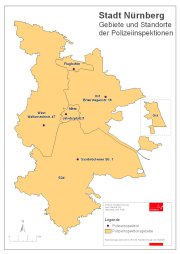 Stadt Nürnberg - Gebiete und Standorte der Polizeiinspektionen