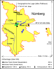 Die geographische Lage Nürnbergs