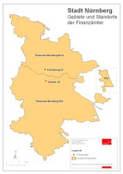 Stadt Nürnberg - Gebiete und Standorte der Finanzämter