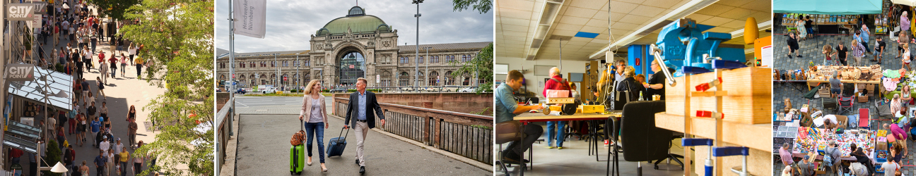 Header StA Panorama Arbeitsmarkt, Bild © aroundtown; Florian Trykowski; Stadt Nürnberg/Christine Dierenbach; Uwe Niklas
