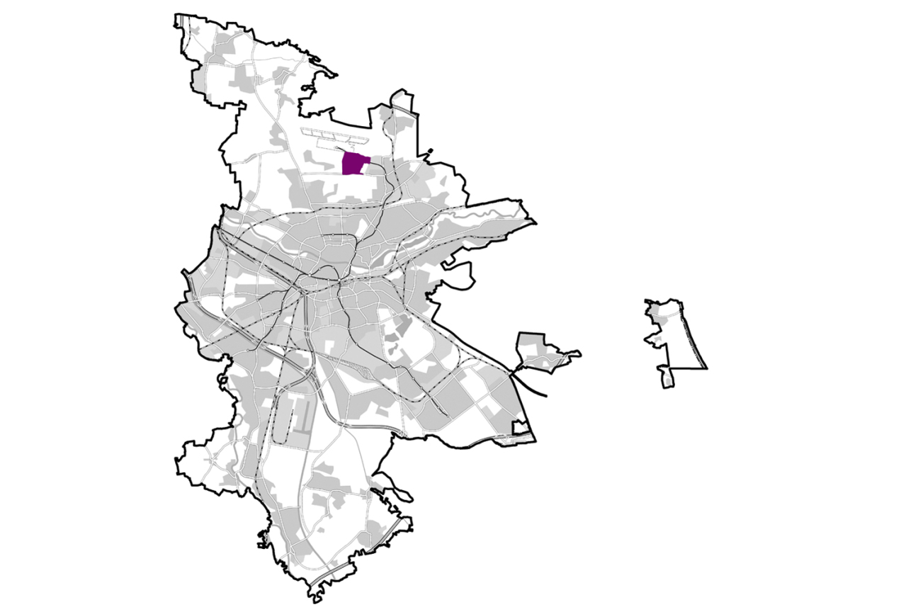 Übersichtsplan zur Lage der Städtebaulichen Entwicklungsmaßnahme, Bild © Stadtplanungsamt; Stadtplanwerk der mittelfränkischen Städteachse / Stadt Nürnberg