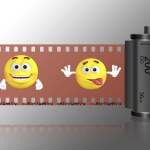 Verschiedene Emoji auf einem Filmstreifen