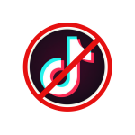 Durchgestrichenes Symbol der Social Media Plattform Tiktok