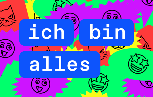 Kampagnenname ich bin alles vor bunten Emojis