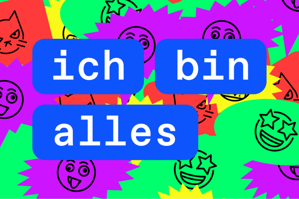 Kampagnenname ich bin alles vor bunten Emojis