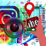 Verschiedene bunte Social Media Symbole