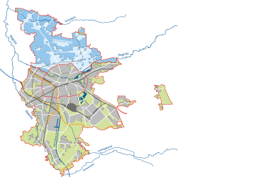 Stadtplan mit Markierung Stadtgebiet Nord