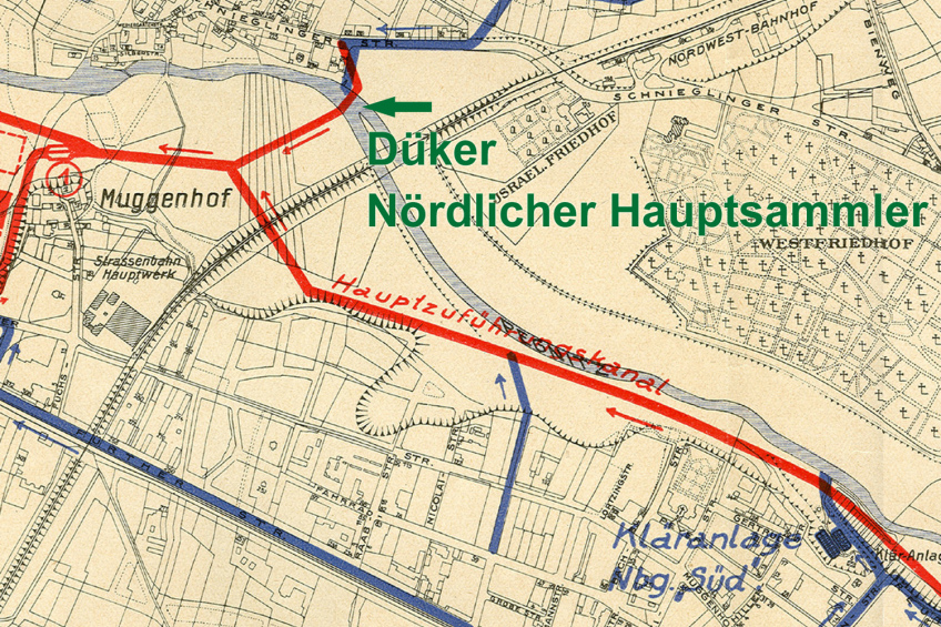 Hauptzuführungskanal, Düker des Nördlichen Hauptsammlers, Bild © Stadtarchiv Nürnberg