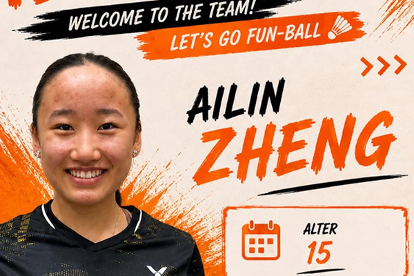Ailin Zheng verstärkt die zweite Mannschaft des SV Fun-Ball Dortelweil in der Saison 2026/27.